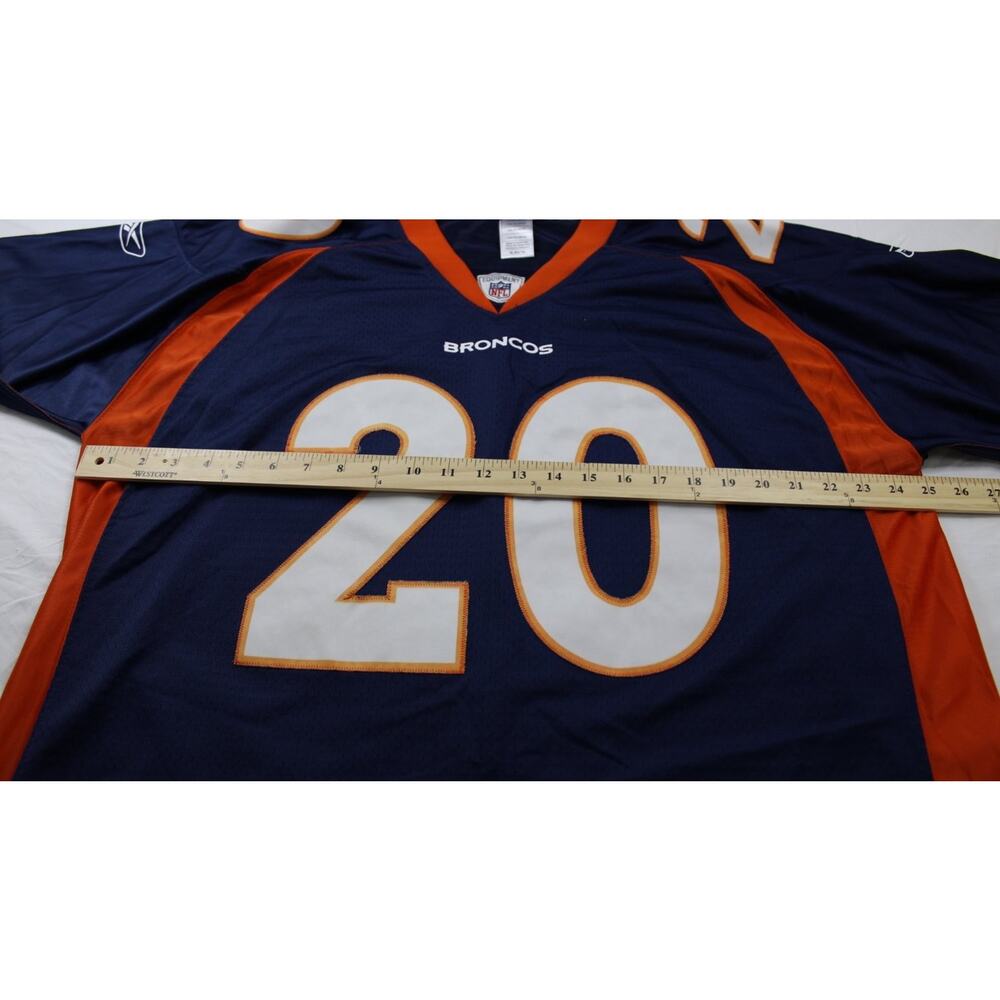 Reebok Brian Dawkins Denver Broncos NFL Equipment Jersey Mens XL Blue 20 +2 - Picture 10 of 12